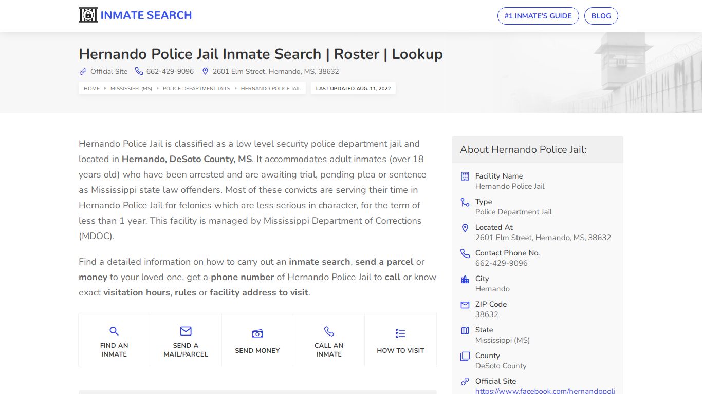 Hernando Police Jail Inmate Search | Roster | Lookup